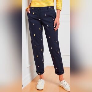 Talbots Relaxed Chinos Embroidered Dogs Sz 8